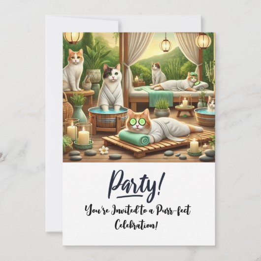 SPA Chat Anniversaire Carte d'invitation (Devant)