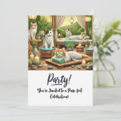 SPA Chat Anniversaire Carte d'invitation (Debout devant)