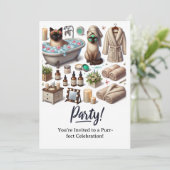 SPA Chat Anniversaire Carte d'invitation (Debout devant)