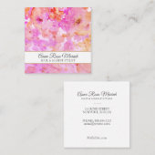 *~* Spa Chic Floral Patroon Girly Beauty Populair Vierkante Visitekaartje (Voorkant / Achterkant)