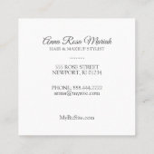 *~* Spa Chic Floral Patroon Girly Beauty Populair Vierkante Visitekaartje (Achterkant)