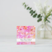 *~* Spa Chic Floral Patroon Girly Beauty Populair Vierkante Visitekaartje (Staand voorkant)