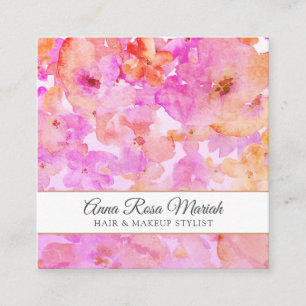 *~* Spa Chic Floral Patroon Girly Beauty Populair Vierkante Visitekaartje