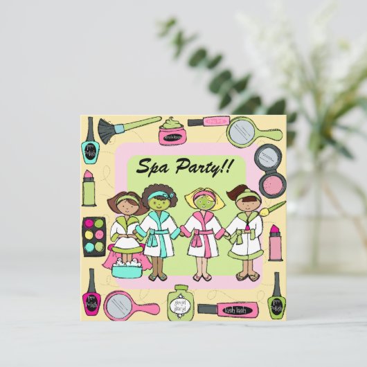 Spa customisé Invitations d'anniversaire (Debout devant)