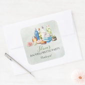 Spa Dag Bachelorette Feestje Vierkante Sticker (Envelop)
