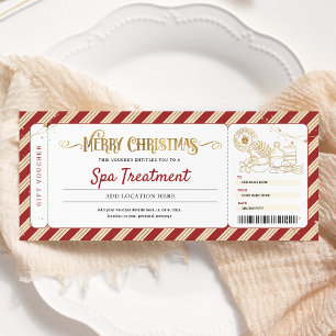 Spa-dag Massage Kerstcadeaubon Voucher Kaart