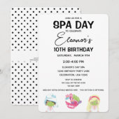 Spa Day Birthday Girl Party Invitation Kaart (Voorkant / Achterkant)