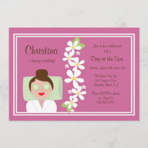 Spa Day Birthday Party Invitation Kaart