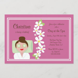 Spa Day Birthday Party Invitation Kaart