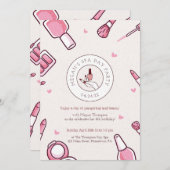 Spa Day Birthday Party Invitation Kaart (Voorkant / Achterkant)