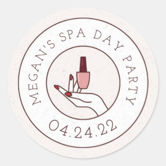 Spa Day Birthday Party Round Sticker Envelope Seal