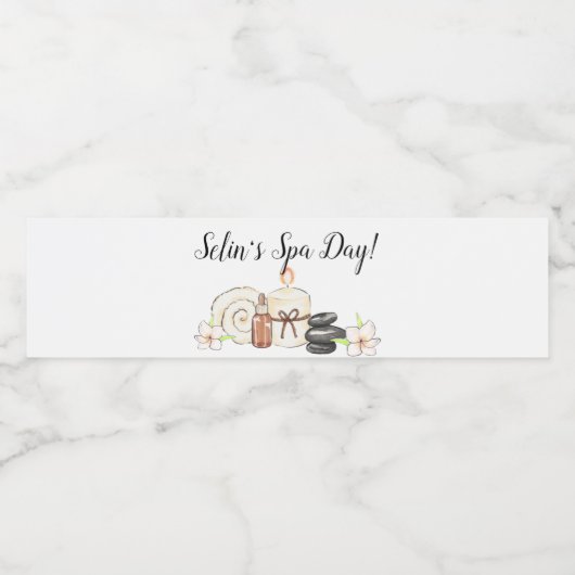 Spa Day Birthday Party Water Flacon Label Waterfles Etiket (Enkel label)