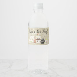Spa Day Birthday Party Water Flacon Label Waterfles Etiket