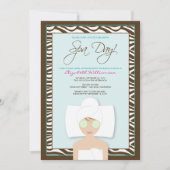 Spa Day Bridal Shower Invitation (blauw) Kaart (Voorkant)