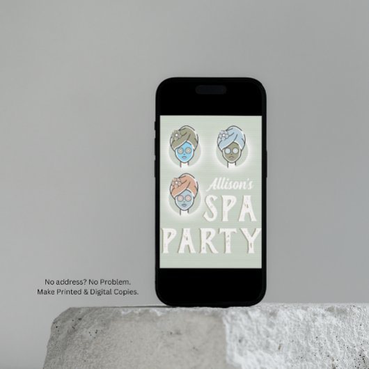 Spa Day Custom Invitation - Birthday Party Kaart