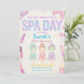 Spa Day Fête Fille Anniversaire Invitation (Debout devant)