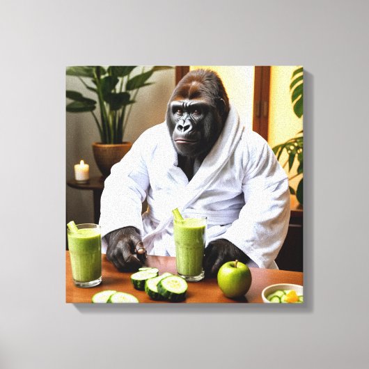 Spa Day Gorilla Canvas Afdruk (Voorkant)