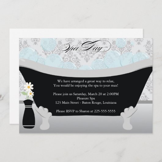 Spa Day Kaart (Voorkant / Achterkant)