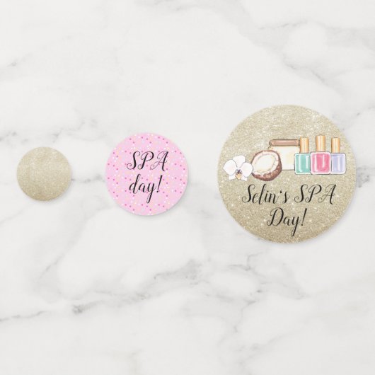 Spa Day Party Table Confetti (Achterkanten)