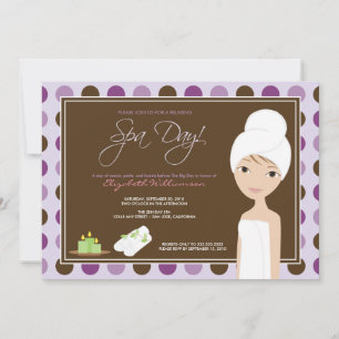 Spa Day Polka-stippen Vrijgezellenfeest Invite (la Kaart