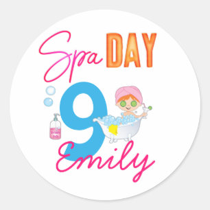 Spa Day verjaardagsfeestje Ronde Sticker