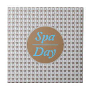 Spa Day Vertical Tan Chain Blue Diamond Tegel Tegeltje