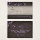 Spa de carte cadeau de salon Papillon pourpre (Devant & derrière)