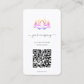 Spa de code QR Lotus Carte de visite (Dos)