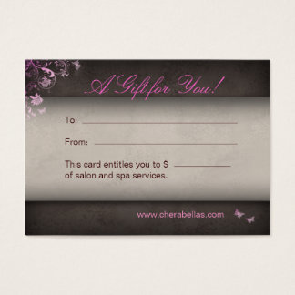 Spa de la carte-cadeau Salon Papillon rose