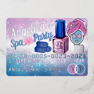 Spa de la carte de crédit VIP Purple & Blue Girl