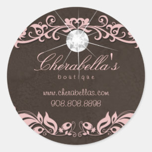 Spa de salon bijoux autocollant diamant rose brun 