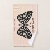 Spa du salon du papillon noir rose vif féminin (Serviette à main)