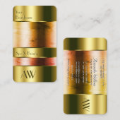 Spa en Beauty Goud en glasoptiek met Initialen Visitekaartje (Voorkant / Achterkant)