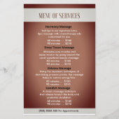 Spa en Massage Bruin Beige Flyer met Prijzen (Achterkant)