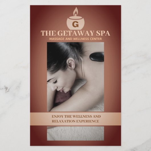 Spa en Massage Bruine  Beige Flyer met Prijzen (Voorkant)
