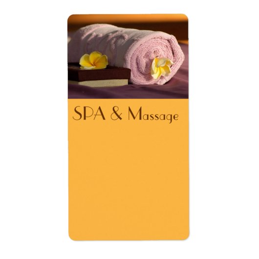 SPA en massage Etiket (Voorkant)