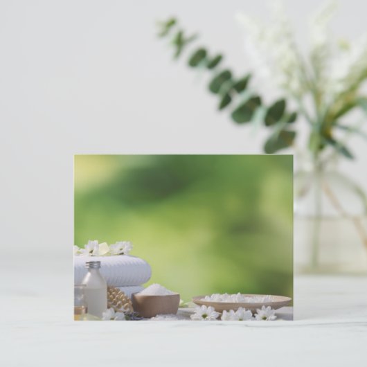 Spa- en wasmiddelen in tropische tuinen briefkaart (Staand voorkant)