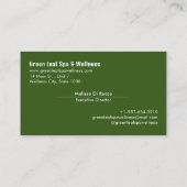 Spa et Carte de visite de bien-être Green Leaf (Dos)