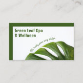 Spa et Carte de visite de bien-être Green Leaf (Devant)
