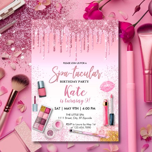 Spa Feest Glam Meisje Verjaardagsfeest Kaart
