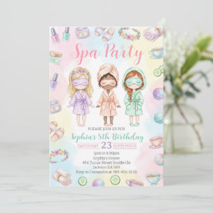 Spa feest meisjes Glam Verjaardagsfeest Kaart