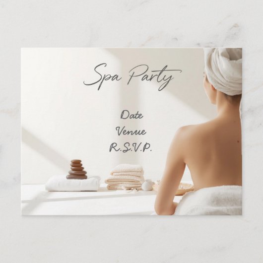 Spa Feest Minimaal Wellness Design Briefkaart (Voorkant)