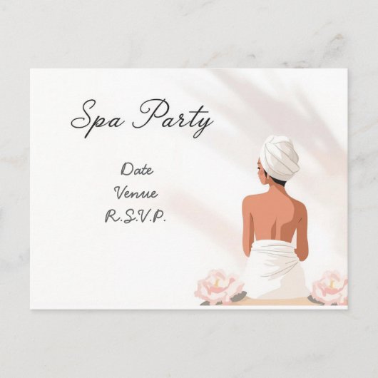 Spa Feest Minimaal Wellness Design Briefkaart (Voorkant)