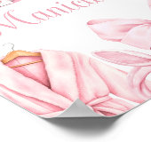 Spa-feest roze verjaardags manicure tafelbord poster (Hoek)