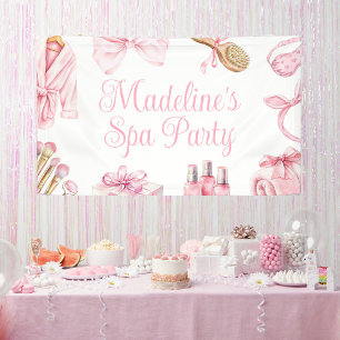 Spa-feest roze verjaardagsfeest banner