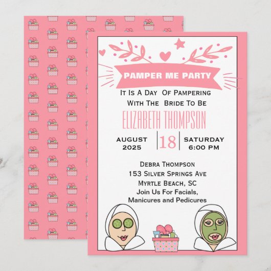 Spa-feest voor de bruid kaart (Voorkant / Achterkant)