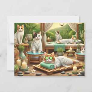 Spa-feest voor Siamese Kat Liefhebbers Briefkaart