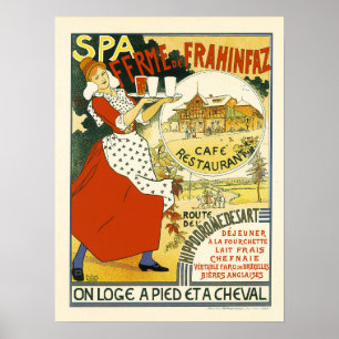SPA FERME DE FRAHINFAZ Cafe Restaurant 1894 Advert Poster