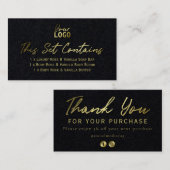 Spa Gold Text Fait Maison Sur Carte Noire (Devant / Derrière)