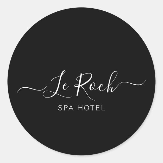 Spa Hotel Zwart Ronde Sticker (Voorkant)